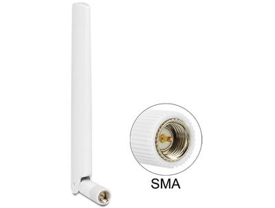 Delock 88790 LTE Antenne SMA-stekker 1 - 2,5 dBi omnidirectioneel met flexibele verbinding wit