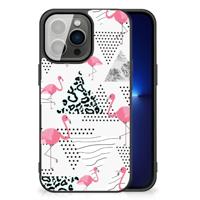 iPhone 13 Pro Dierenprint Telefoonhoesje Flamingo Triangle - thumbnail