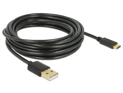 Delock 83669 USB-kabel USB 2.0 USB-A stekker, USB-C stekker 4.00 m Zwart Delock 83669 USB-kabel USB 2.0 USB-A stekker, USB-C stekker 4.00 m Zwart