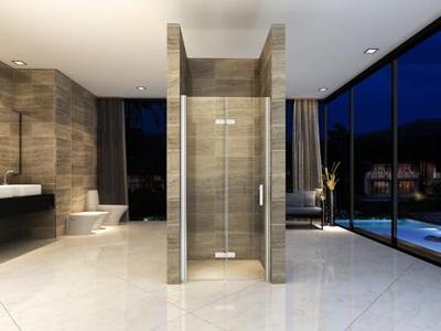 Maki nisdeur vouwbaar links 800 x 2000 x 8 mm nano helder glas/chroom