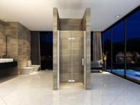 Maki nisdeur vouwbaar links 800 x 2000 x 8 mm nano helder glas/chroom - thumbnail
