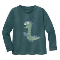 Shirt met lange mouw van bio-katoen en elastaan, oceaanblauw 134/140 - thumbnail