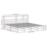 Bedframe zonder matras massief grenenhout wit 200x200 cm - thumbnail