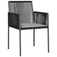 Tuinstoelen 2 st met kussens 54x60,5x83,5 cm poly rattan zwart - thumbnail