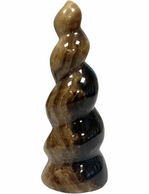 Aragoniet Sculptuur Handgeslepen Afghanistan Elegante Draai