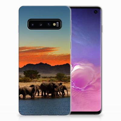 Samsung Galaxy S10 | TPU Hoesje | Olifanten Samsung Galaxy S10 | TPU Hoesje | Olifanten