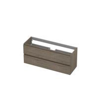 INK - Onderkast 2 Laden Greeploos met Houten Keerlijst - 1200x400x520 Mm - Greige Eiken - thumbnail