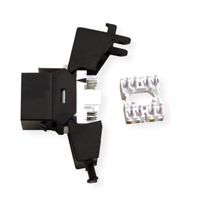 ROLINE Cat.6A (Klasse EA) Keystone, niet afgeschermd, zonder gereedschap, compact, zwart