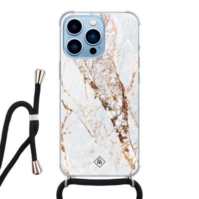 iPhone 13 Pro Max hoesje met koord - Marmer goud iPhone 13 Pro Max hoesje met koord - Marmer goud