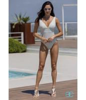 Emerara by DD&apos; E | V-hals badpak Jacquard ecru/goud - thumbnail