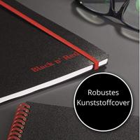 Oxford BLACK N&apos; RED spiraalblok kunststof, 140 bladzijden ft A5, gelijnd - thumbnail