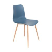 eetkamerstoel Leon 49 x 79,5 cm hout/polypropyleen blauw - thumbnail