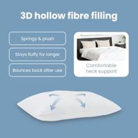 VidaXL Hoofdkussen met kussen 2 pcs wit 61 x 41 x 20 cm polyester - thumbnail