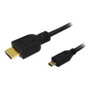 LogiLink CH0030 HDMI-kabel HDMI Aansluitkabel HDMI-A-stekker, HDMI-micro-D-stekker 1.00 m Zwart 4K UHD