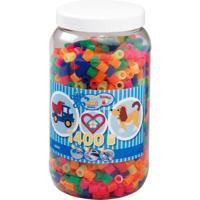 Hama maxi strijkkralen in pot - neonmix (051), 1400st. - thumbnail