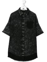 Andorine raw edge shirt dress - Black - thumbnail