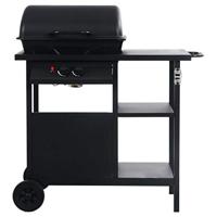 Gasbarbecue met 3-laags zijtafel zwart - thumbnail