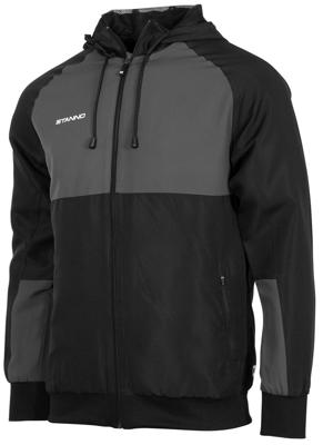 Stanno 403001 Centro Hooded Micro Jacket - Black-Anthracite - L Stanno 403001 Centro Hooded Micro Jacket - Black-Anthracite - L
