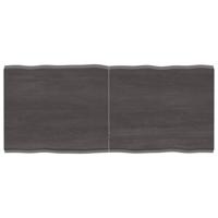Tafelblad natuurlijke rand 140x60x(2-4)cm eikenhout donkerbruin - thumbnail
