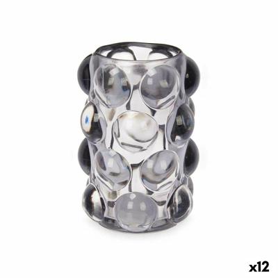 Kaarshouder Gift Decor Grijs Kristal 8,4 x 12,5 x 8,4 cm Microbolletjes (12 Stuks)