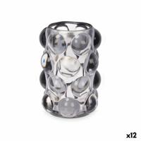 Kaarshouder Microbolletjes Grijs Kristal 8,4 x 12,5 x 8,4 cm (12 Stuks) - thumbnail