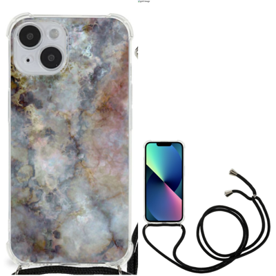 iPhone 14 Anti-Shock Hoesje Marmer Grijs iPhone 14 Anti-Shock Hoesje Marmer Grijs