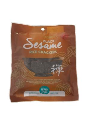 Japanse bruine rijstcrackers zwarte sesam bio 60 Gram