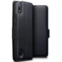 Qubits - lederen slim folio wallet hoes - Samsung Galaxy A10 - Zwart - thumbnail
