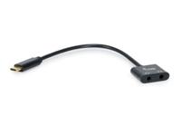 Equip 133469 audio kabel 0,15 m USB C 2 x 3.5mm Zwart - thumbnail