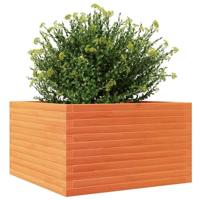 Plantenbak 80x80x46 cm massief grenenhout wasbruin - thumbnail