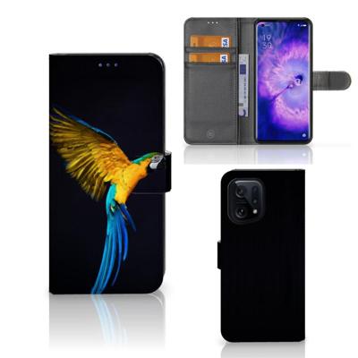 OPPO Find X5 | Telefoonhoesje | Met pasjeshouder | Papegaai OPPO Find X5 | Telefoonhoesje | Met pasjeshouder | Papegaai