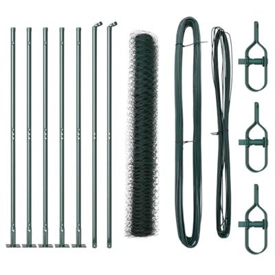 VidaXL Afrasteringspaal groen 10 x 1,2 m (36 mm gaas) staal en pvc