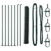 VidaXL Afrasteringspaal groen 10 x 1,2 m (50 mm gaas) staal en pvc - thumbnail