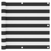 Balkonscherm 90x500 cm oxford stof antraciet en wit - thumbnail