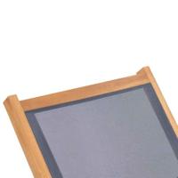 Ligbed inklapbaar met wielen massief teakhout en textileen - thumbnail