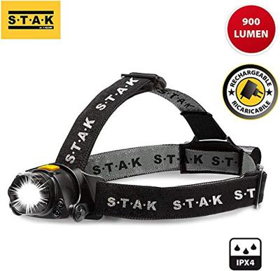 Hoofdlamp met ledlamp, oplaadbaar en verstelbaar Stak 10 W 900 Lm 6000 K