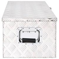 VidaXL Opbergbox 80x39x30 cm aluminium zilverkleurig - thumbnail