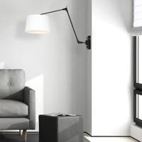 Steinhauer Verstelbare wand schemerlampPrestige Chic 50cm linnen wit met zwart - 8187ZW - thumbnail