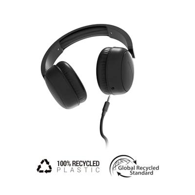 Energy Sistem Soundspire hoofdtelefoon (100% gerecycled kunststof, afneembare kabel, microfoon, spraakassistent) - Zwart