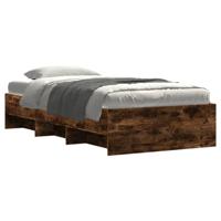 Bedframe zonder matras hout gerookt eikenkleurig 75x190 cm - thumbnail