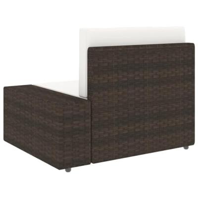 3-delige Loungeset poly rattan bruin - thumbnail