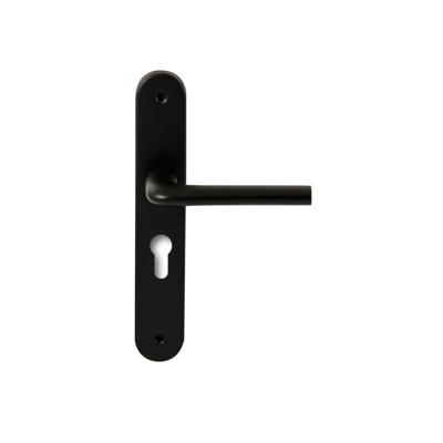 Hardbrass Deurkruk Samos op ovaal langschild profielcilindergat 55mm - zwart Hardbrass Deurkruk Samos op ovaal langschild profielcilindergat 55mm - zwart