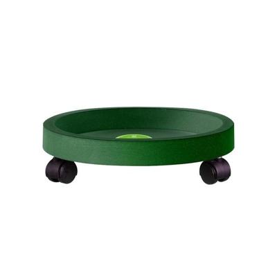 Universele ronde wielen pot tray gemakkelijk bewegende plant pot lade tuin plaat kunststof stand (groen)