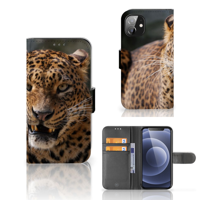 Apple iPhone 12 Mini | Telefoonhoesje | Met pasjeshouder | Luipaard - thumbnail