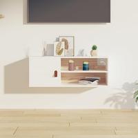 Wandkast 80x30x30 cm massief grenenhout wit - thumbnail