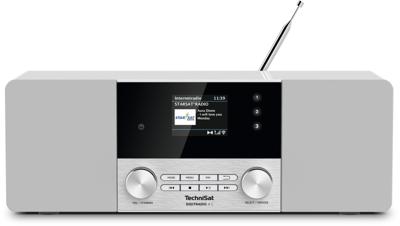 TechniSat DIGITRADIO 4 C - Stereo Digitaal Radio (DAB+, FM, kleurendisplay, Bluetooth-audio streaming, hoofdtelefoonaansluiting, AUX-in, radiowekker, OLED-display, 20 Watt RMS, Elac-luidsprekers) wit