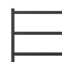 Bedframe met hoofd- en voeteneindemetaal zwart 183x213 cm - thumbnail
