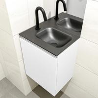 MONDIAZ OLAN 40cm toiletmeubel talc. LEX wastafel urban rechts 1 kraangat - thumbnail