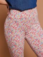 Legging voor dames met bloemenprint van biologisch katoen meerkleurig - thumbnail