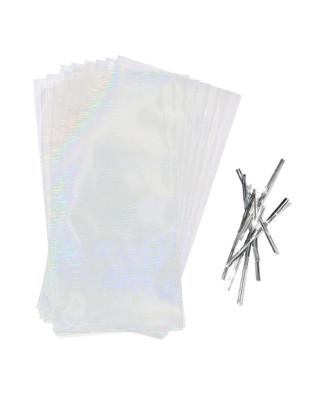 HEMA Uitdeelzakjes 22.5x22.5x11cm papier iridescent - 8 stuks